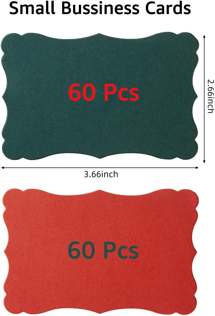 Toperd 120 Pieces Small Mini Business Cards Vintage Assorted Colors Blank Note Gift for Business, Gift Cards (Christmas Red Green) - Image 2